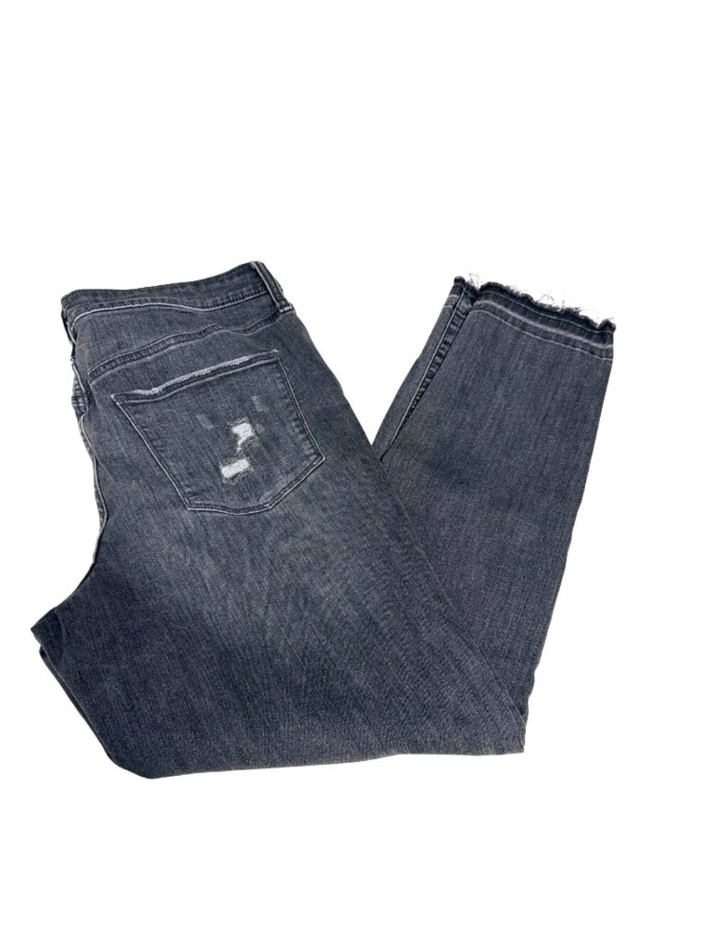 Universal Thread High-Rise Skinny Blue Distressed Jeans Size 14/32R Frayed Hem